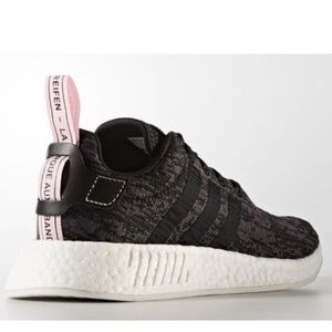 Adidas NMD_R2 BY9314 Women's Black Wonder Pink Athletic Shoes Size US 6 HS1303